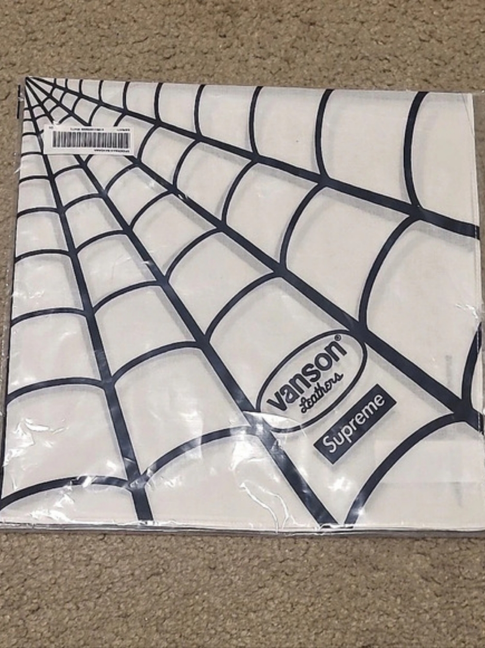 Vanson Supreme Spider Man Web Bandana White NWT